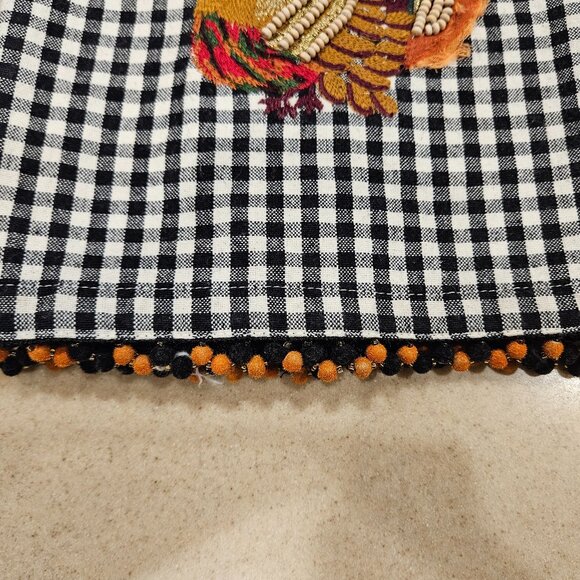 NEW MACKENZIE CHILDS GOBBLER COURTLY CHECK TURKEY 100% COTTON KITCHEN DISH TOWEL - Picture 3 of 8